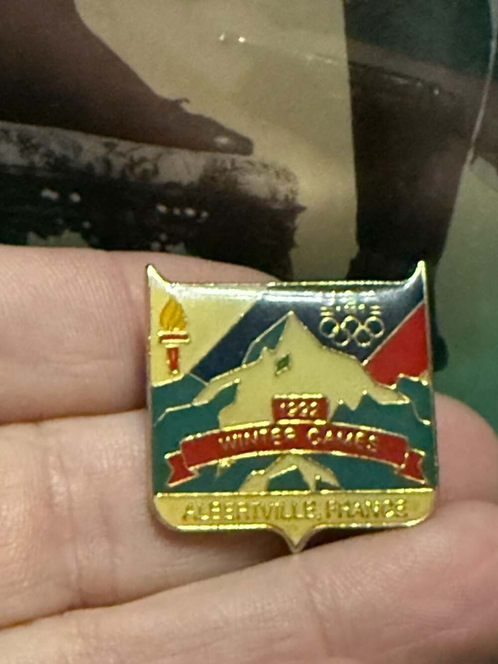 1992 Albertville Winter Games USA Olympic Team Enamel Pin